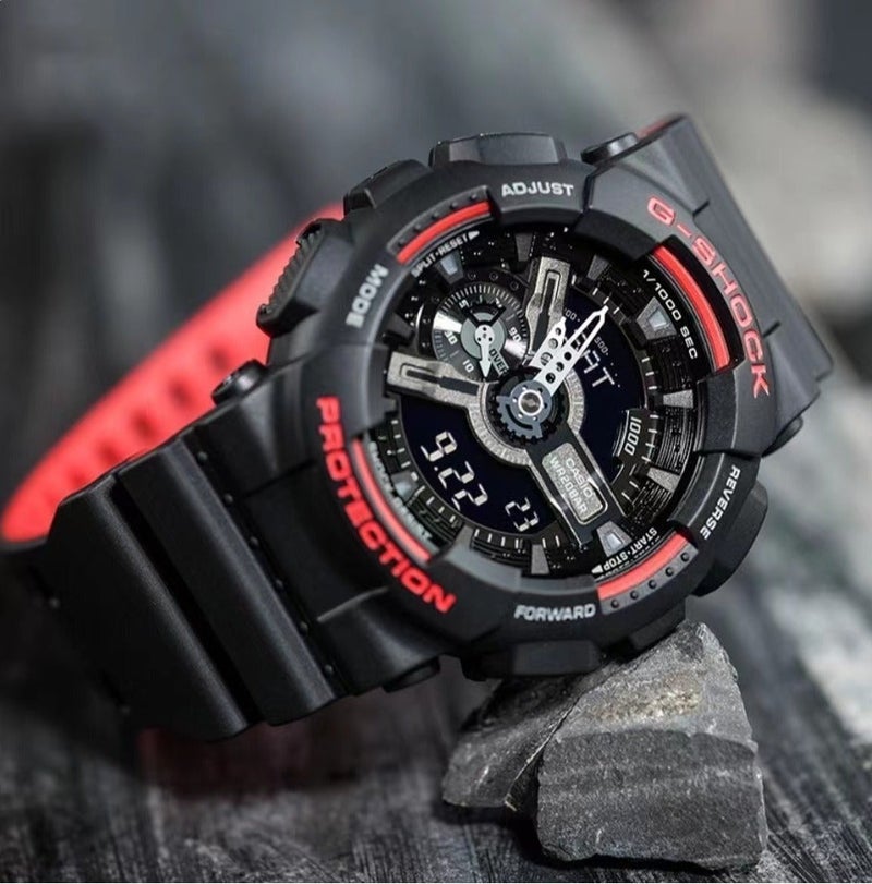 كاسيو ساعة جي شوك GA110HR-1A الرياضية للرجال من المطاط الأسود كوارتز - Image 4